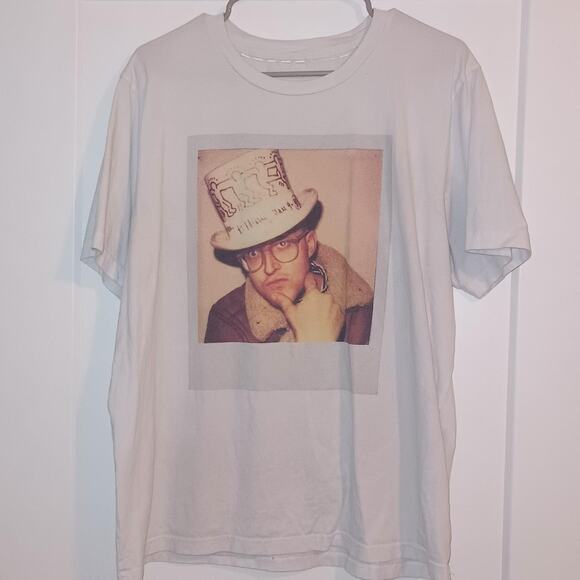 Coach x Keith Haring - White T-Shirt - Polaroid w/ Top Hat - Size XL - Picture 1 of 3